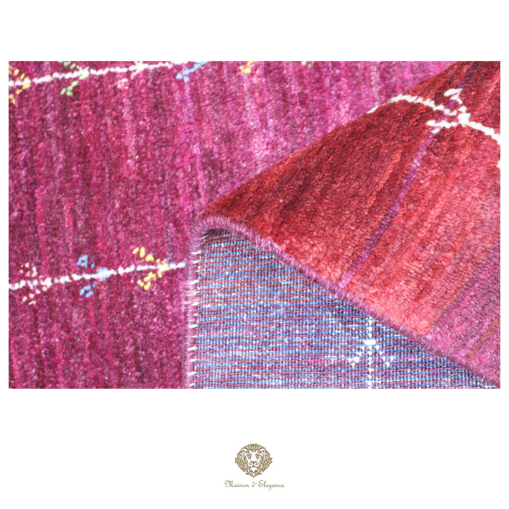 Alfombra persa Kashkuli rojo tribal naturale color | Gabbeh de lana hecha a mano 85 x 120 cm