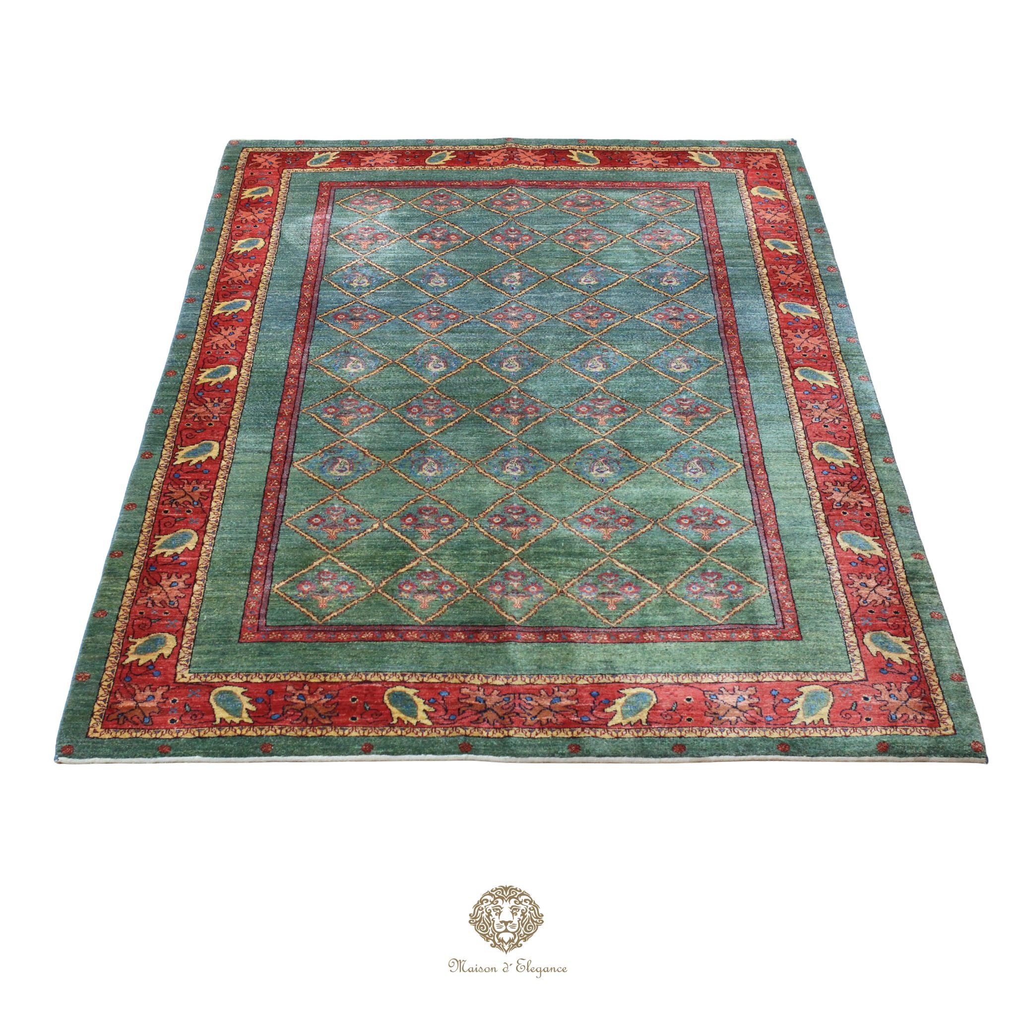 Alfombra persa Trible Fine Kashkuli con tintes naturales | Loribaft de lana hecha a mano 172 x 237 cm