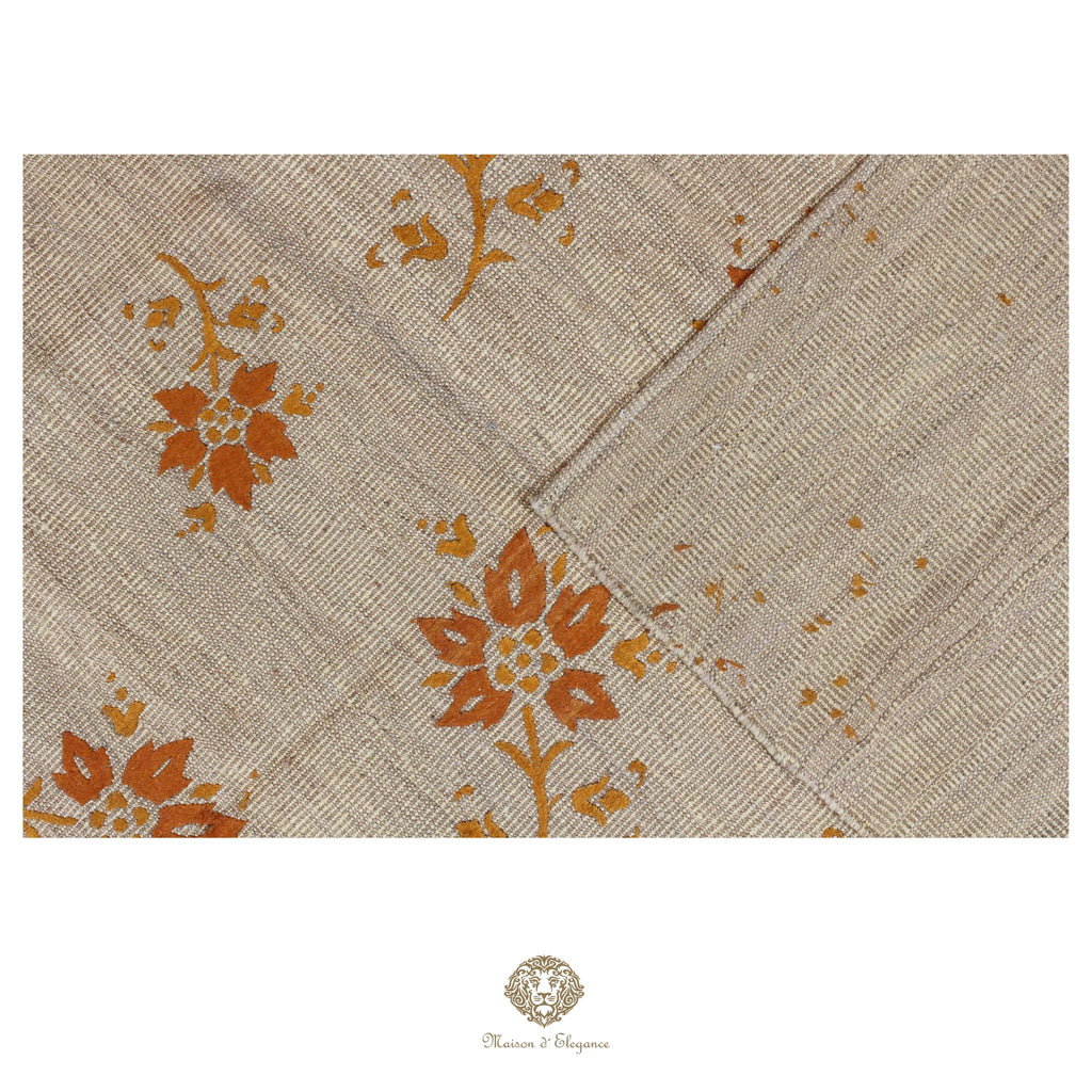 Kilim única moderna Tejido a Mano | Alfombra Plana de Lana y Seda con Tintes Naturales 207x298 cm