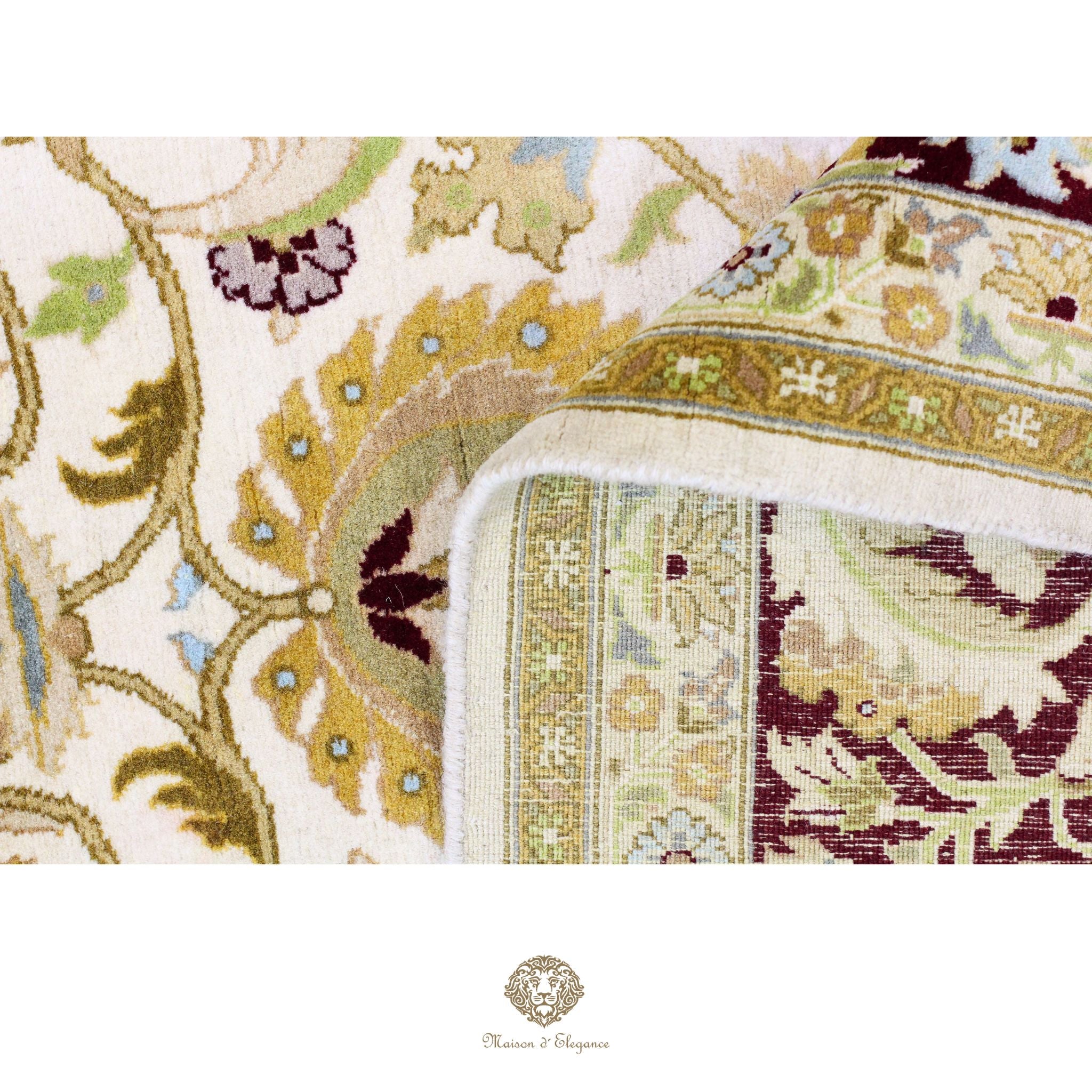 Alfombra Diseño Aubusson Floral Verde Lana Superfina | Imperio Maison Alfombra 184 x 291 cm