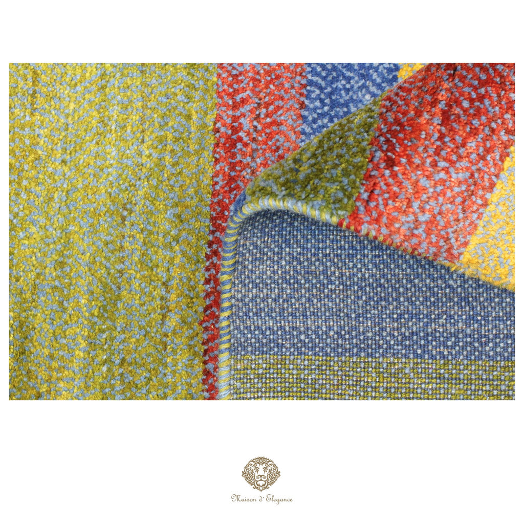 Alfombra persa Kashkuli colorida | Gabbeh de lana hecha a mano 191 x 204 cm