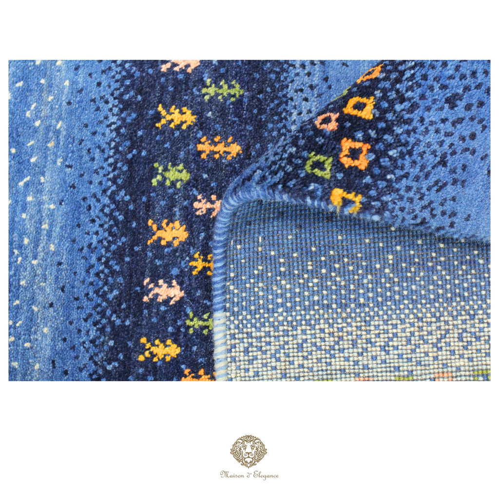 Alfombra persa Kashkuli azul | Gabbeh de lana hecha a mano 170 x 273 cm