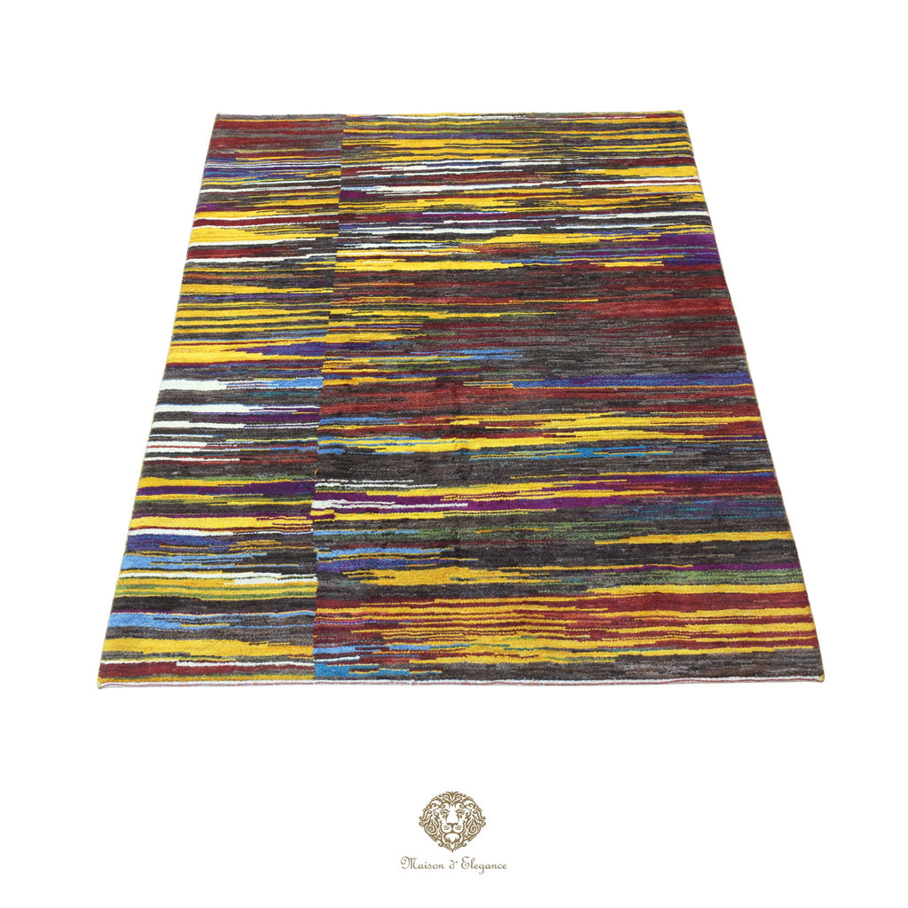 Alfombra persa Kashkuli colorida vistosa | Gabbeh de lana hecha a mano 165 x 238 cm