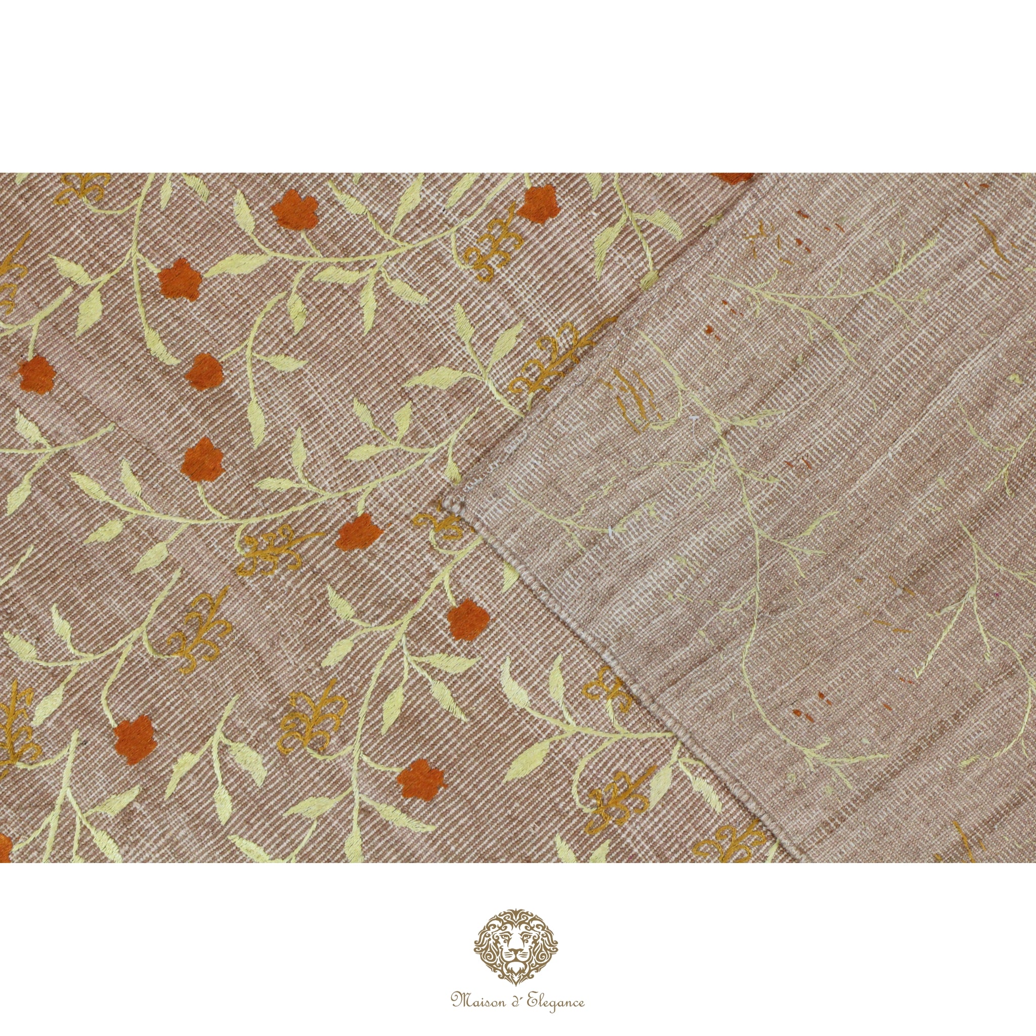 Textile with floral pattern on a beige background