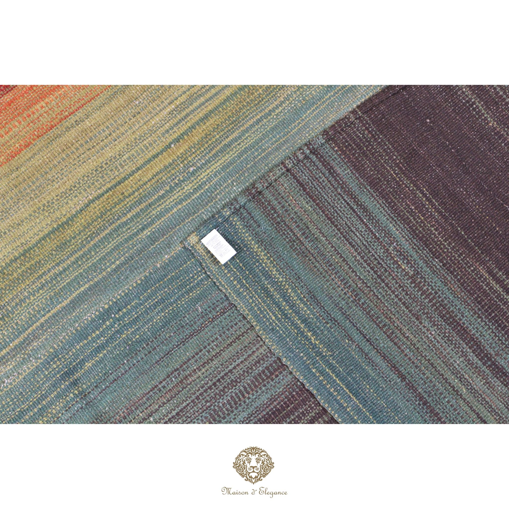 Alfombra Kelim Kia Sar Amarillo Verde Intenso Lana 186x240 cm
