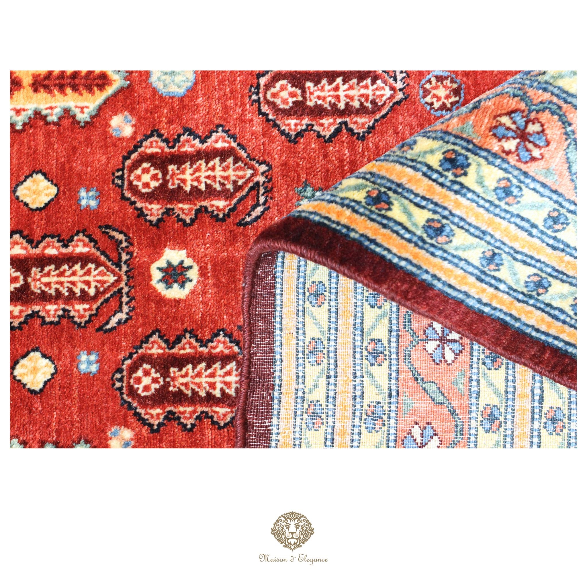 Alfombra persa Trible Fine Kashkuli con tintes naturales | Loribaft de lana hecha a mano 160 x 220 cm