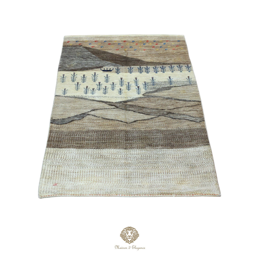 Alfombra persa Trible Fine Kashkuli con tintes naturales | Gabbeh de lana hecha a mano 196 x 122 cm