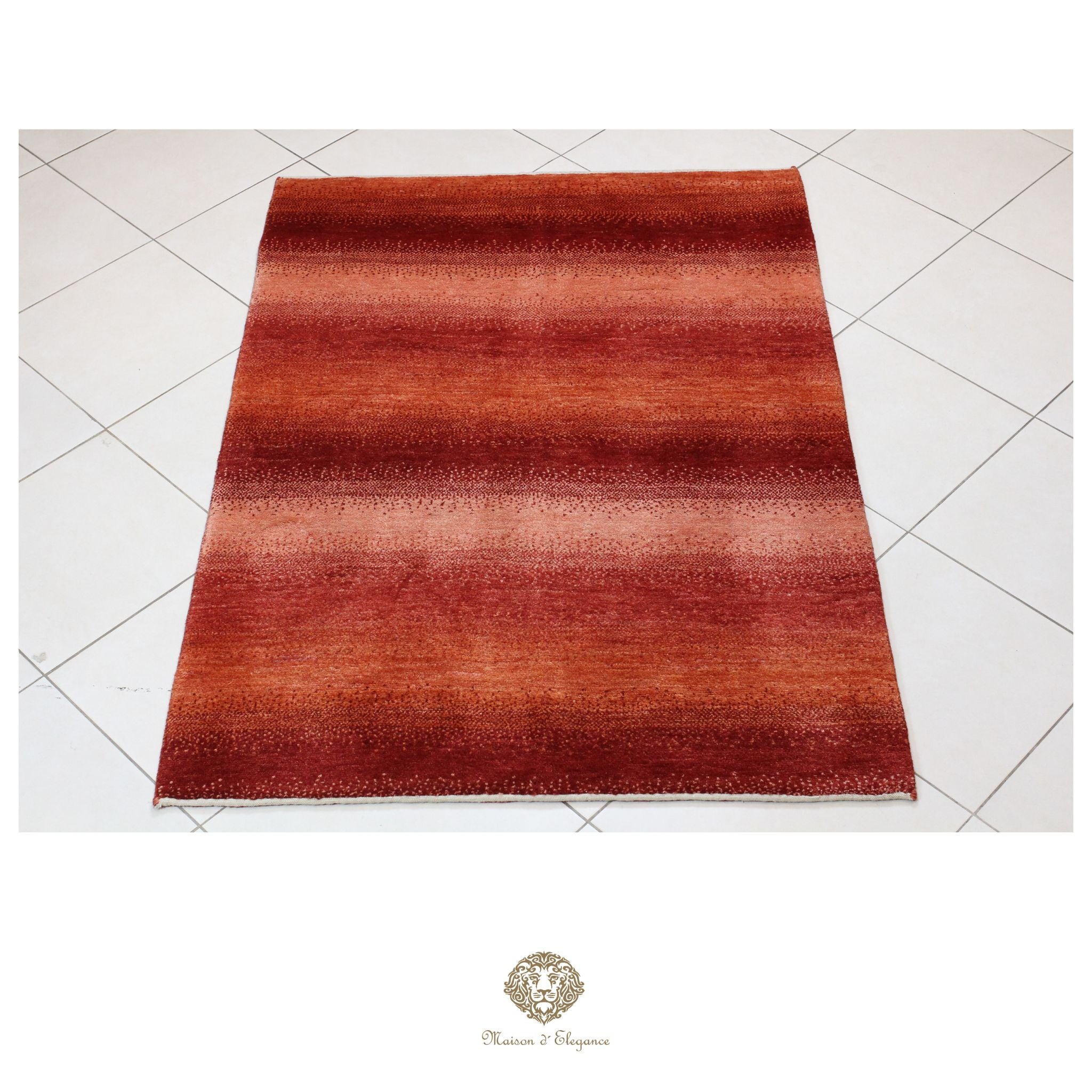 Alfombra persa Kashkuli rojo tribal naturale color | Gabbeh de lana hecha a mano 129 x 180 cm
