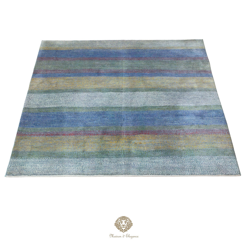 Alfombra persa Kashkuli colorida | Gabbeh de lana hecha a mano 197 x 201 cm