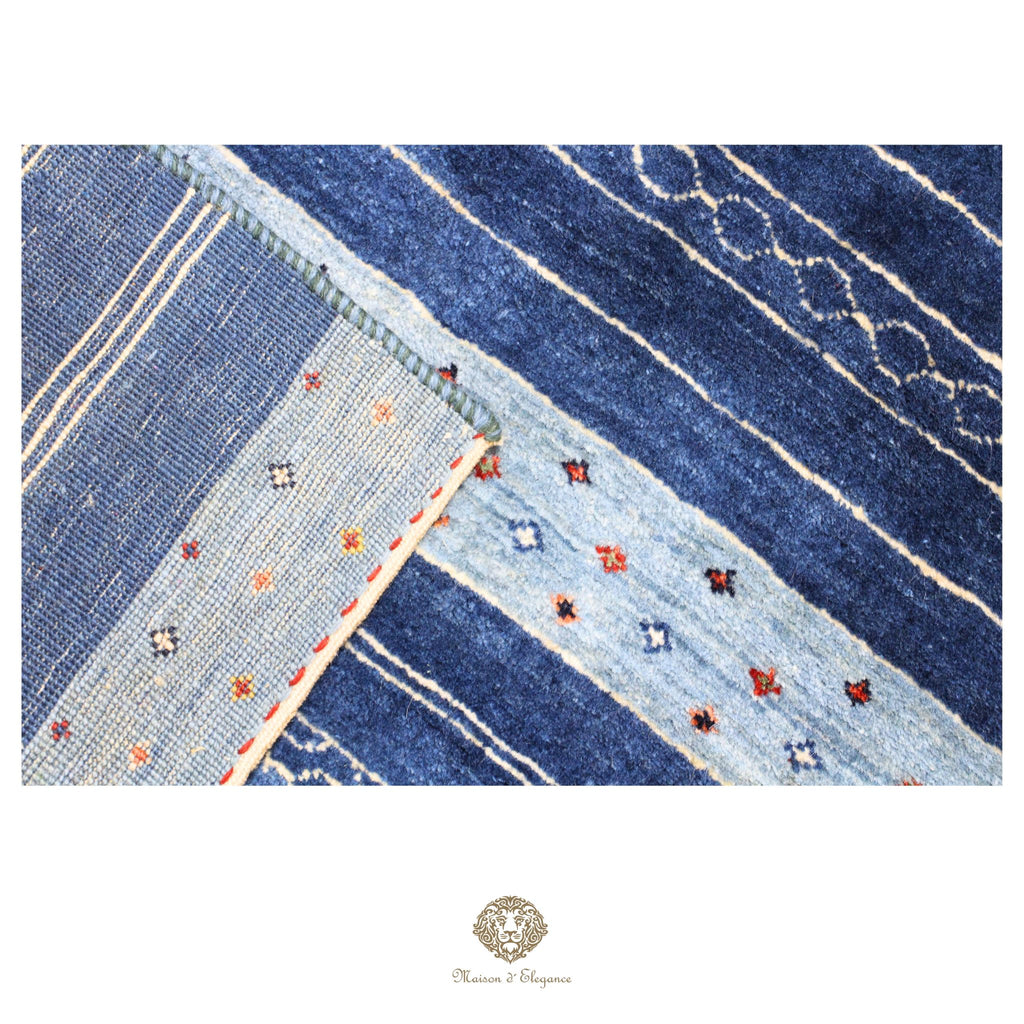 Alfombra persa Kashkuli azul | Gabbeh de lana hecha a mano 79x120 cm