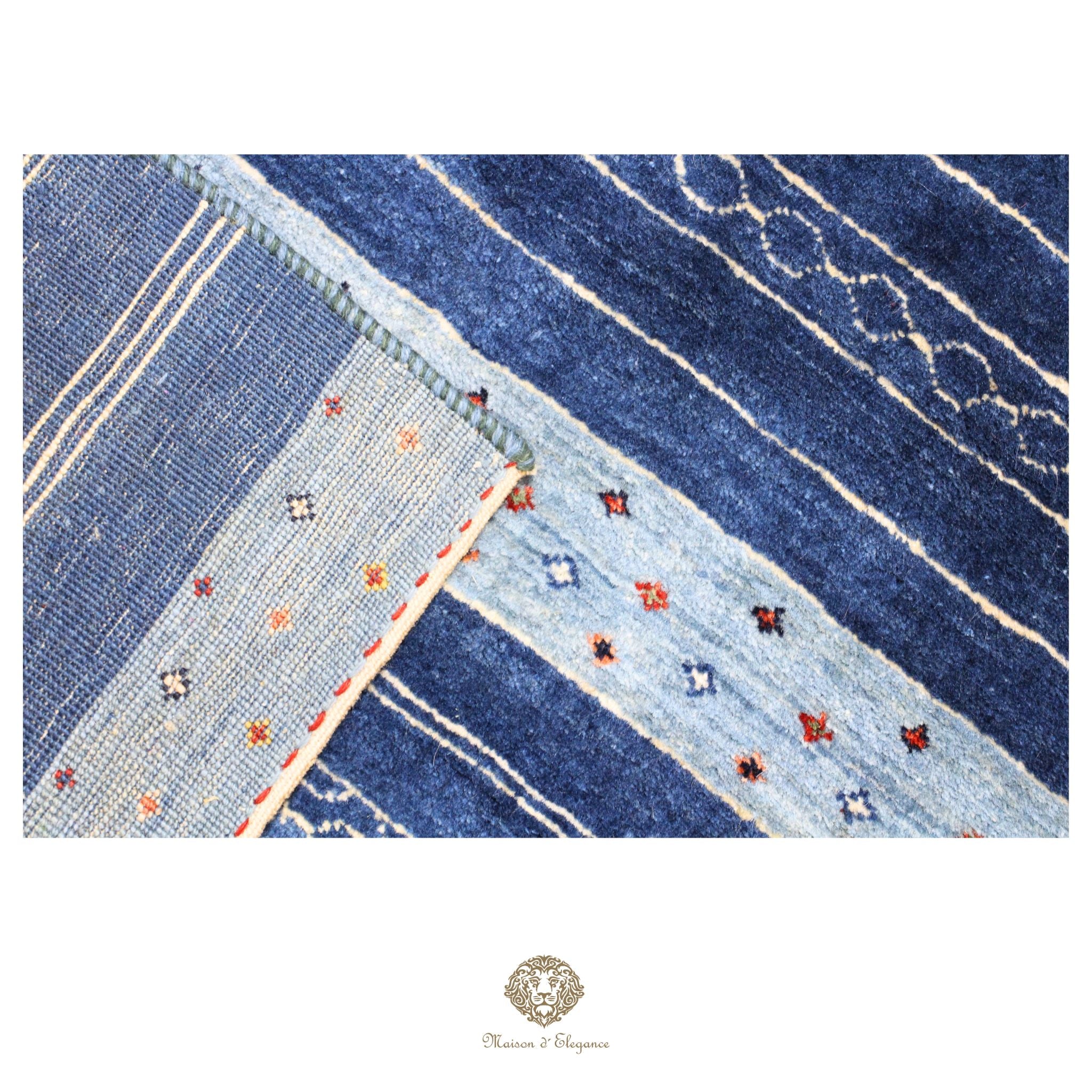 Alfombra persa Kashkuli azul | Gabbeh de lana hecha a mano 79x120 cm