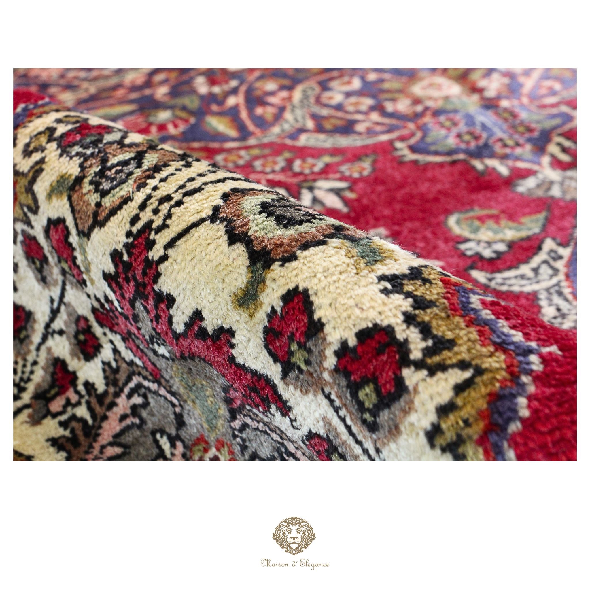 Alfombra persa clásica de lana Tabriz teñida naturalmente | Diseño de medallón hecho a mano 295 x 405 cm