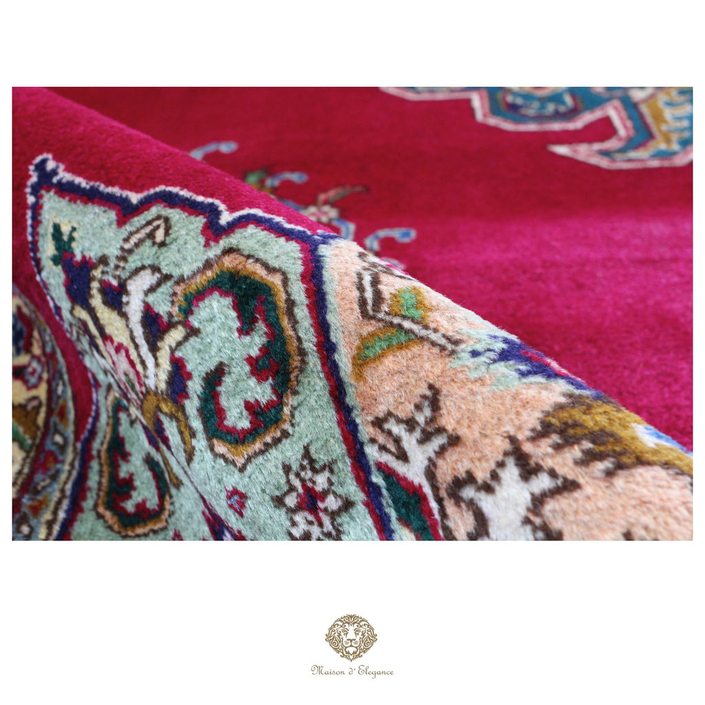 Alfombra persa clásica de lana Tabriz teñida naturalmente | Diseño de medallón hecho a mano 413 x 300 cm
