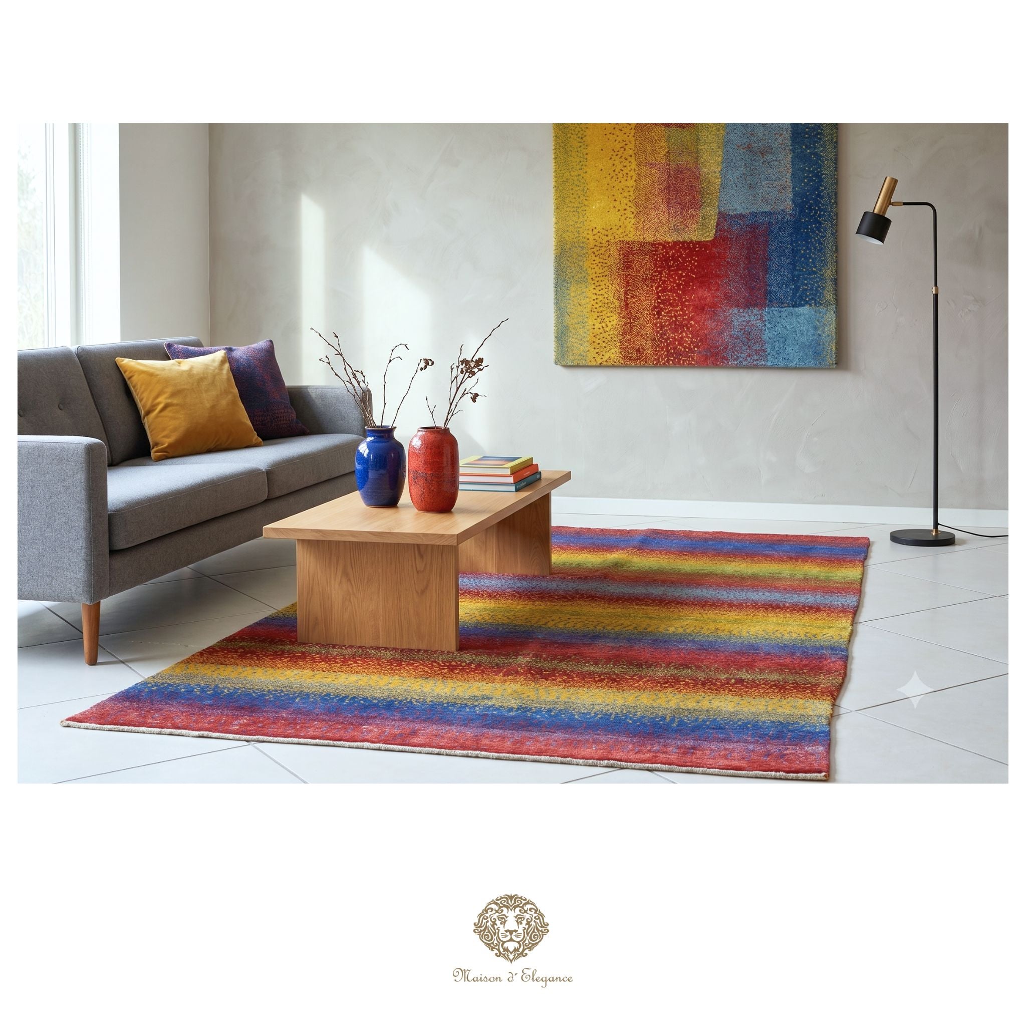 Alfombra persa Kashkuli de lana teñida naturalmente y colorida | Gabbeh hecha a mano 118 x 194 cm