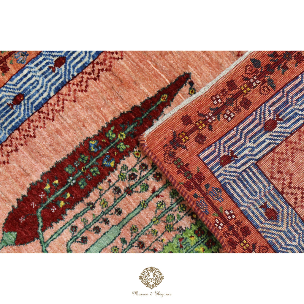 Alfombra Loribaft Rosa Persa Lana 100% Hecha a Mano 82x128 cm