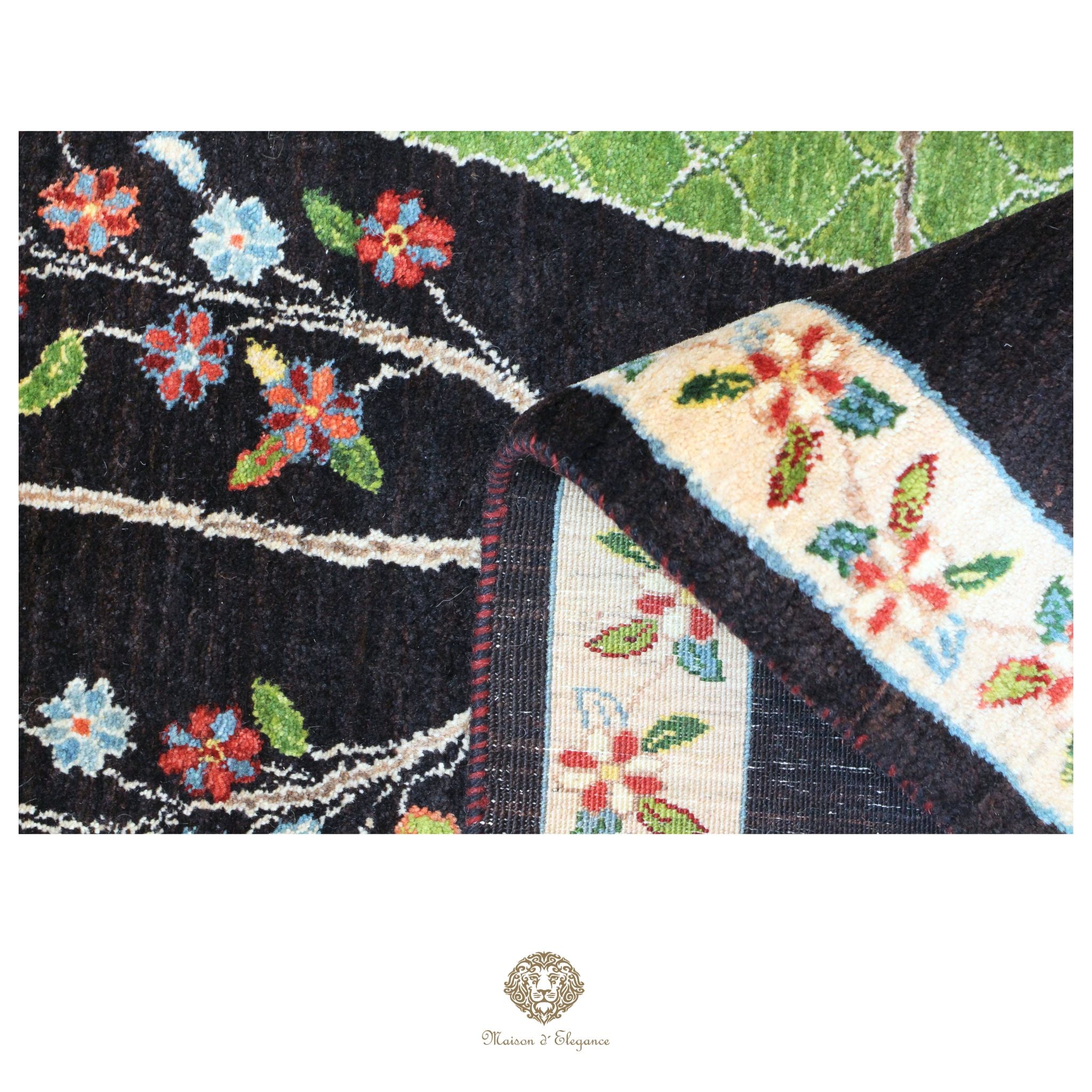 Alfombra persa de lana hecha a mano Kashkuli Nomadic | Diseño Cypress 157 x 206 cm