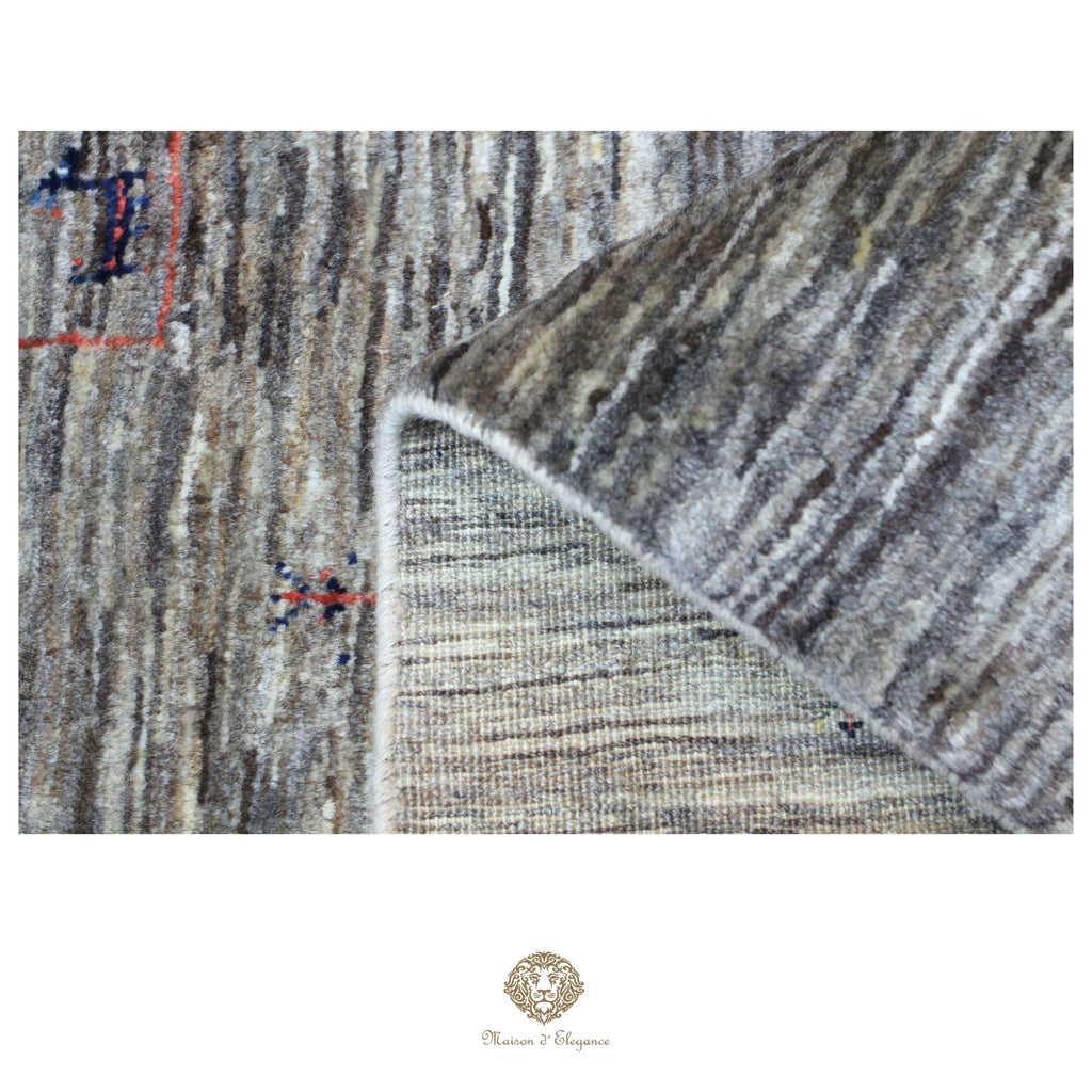 Alfombra persa Kashkuli gris tribal naturale color | Gabbeh de lana hecha a mano 85 x 117 cm