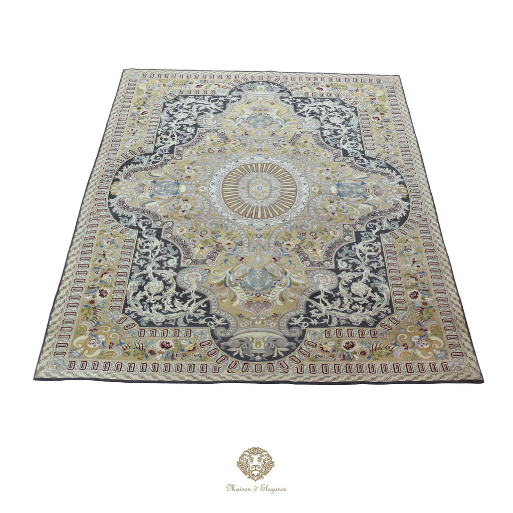 Alfombra Diseño Aubusson Floral Verde Lana Superfina | Imperio Maison Alfombra 180x263 cm