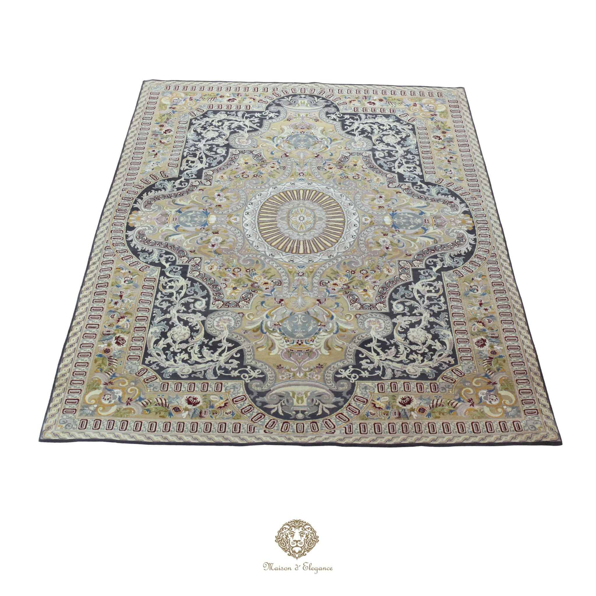 Alfombra Diseño Aubusson Floral Verde Lana Superfina | Imperio Maison Alfombra 180x263 cm