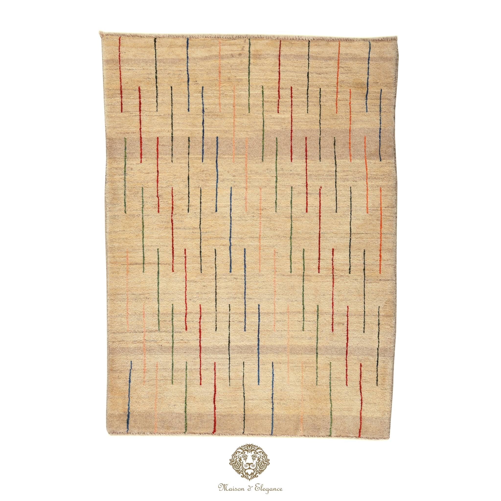 Textile with geometric pattern on a Ivory background