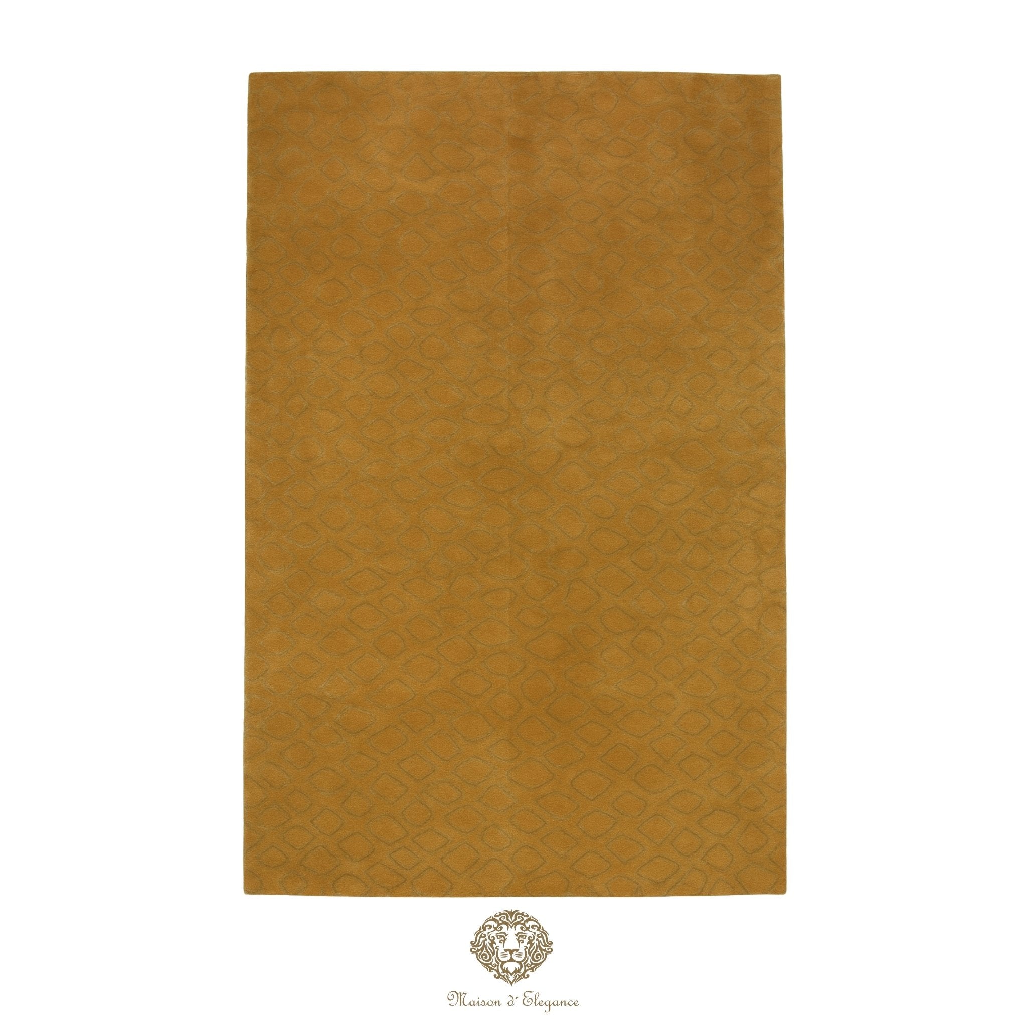 Modern rug with a subtle pattern on a brown background