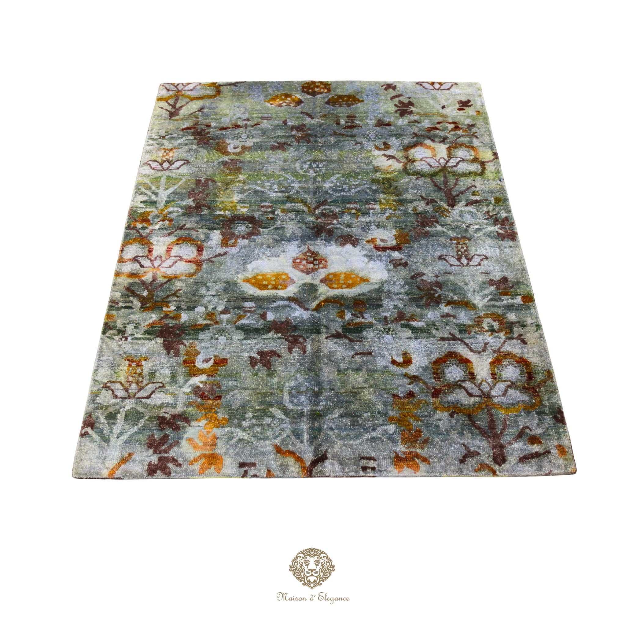 Alfombra persa moderna Kashkuli con tintes naturales | Seda hecha a mano 153 x 232 cm
