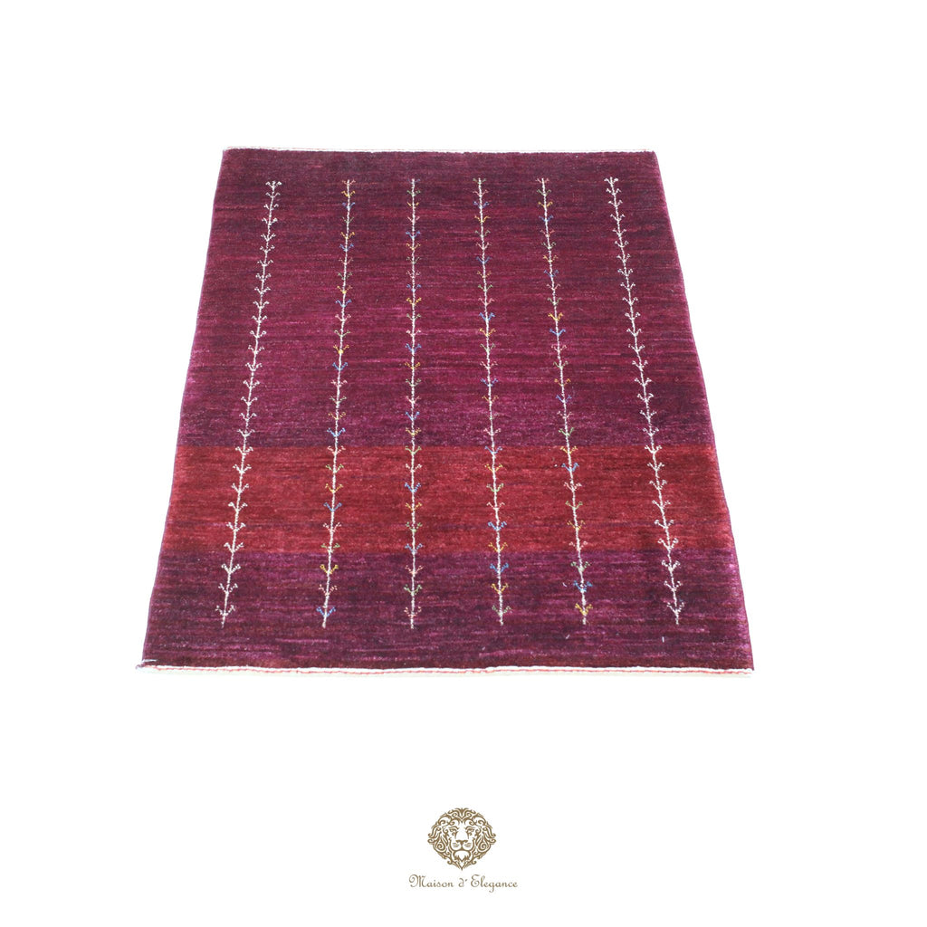 Alfombra persa Kashkuli rojo tribal naturale color | Gabbeh de lana hecha a mano 85 x 120 cm