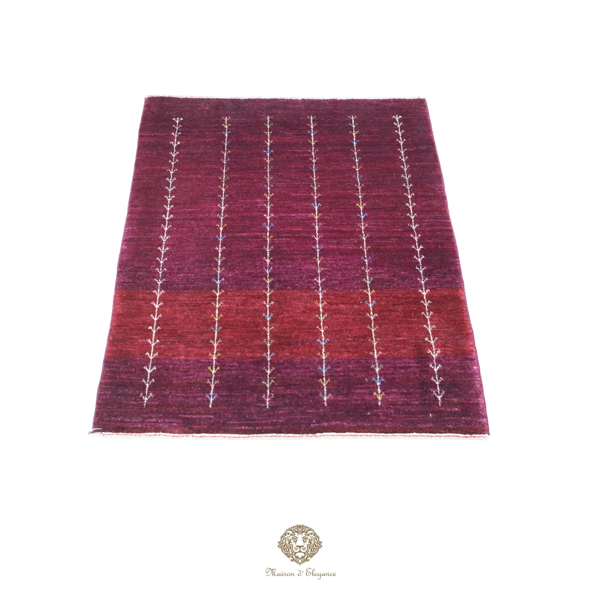 Alfombra persa Kashkuli rojo tribal naturale color | Gabbeh de lana hecha a mano 85 x 120 cm