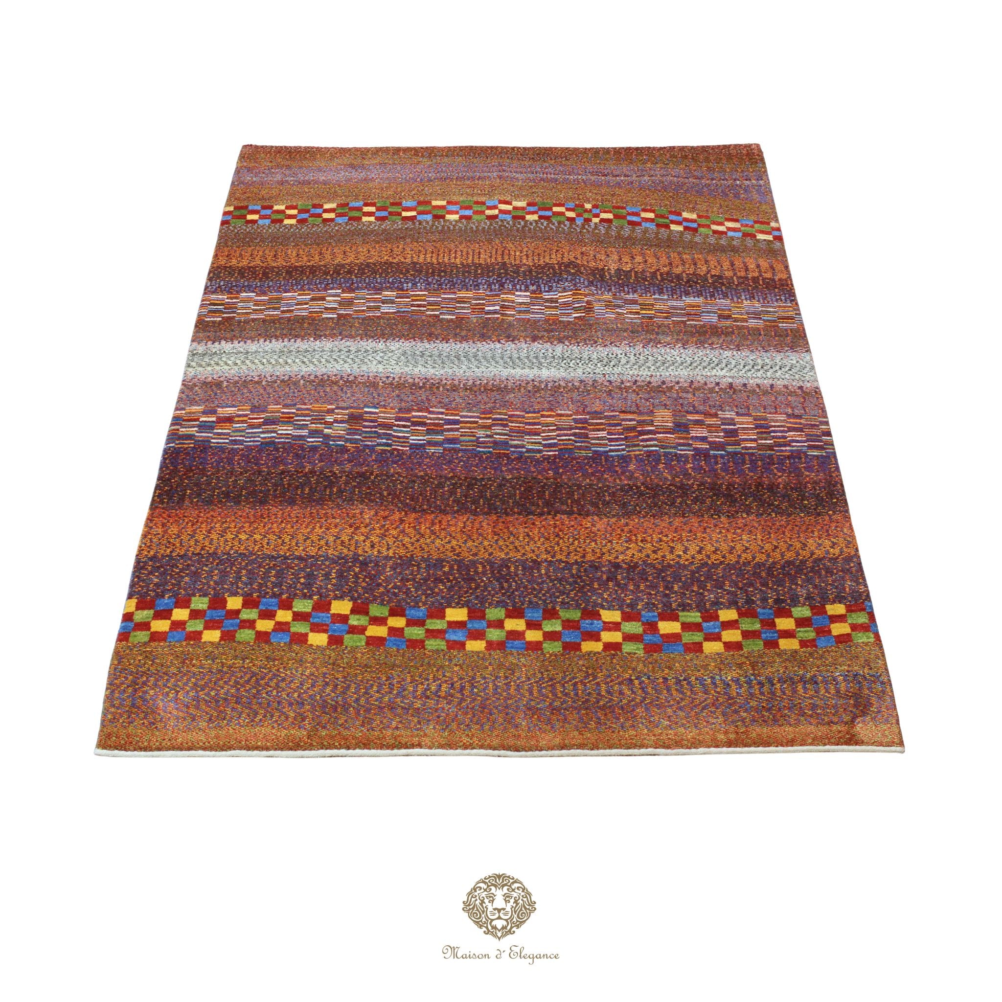 Alfombra persa Trible Fine Kashkuli con tintes naturales | Loribaft de lana hecha a mano 170 x 243 cm