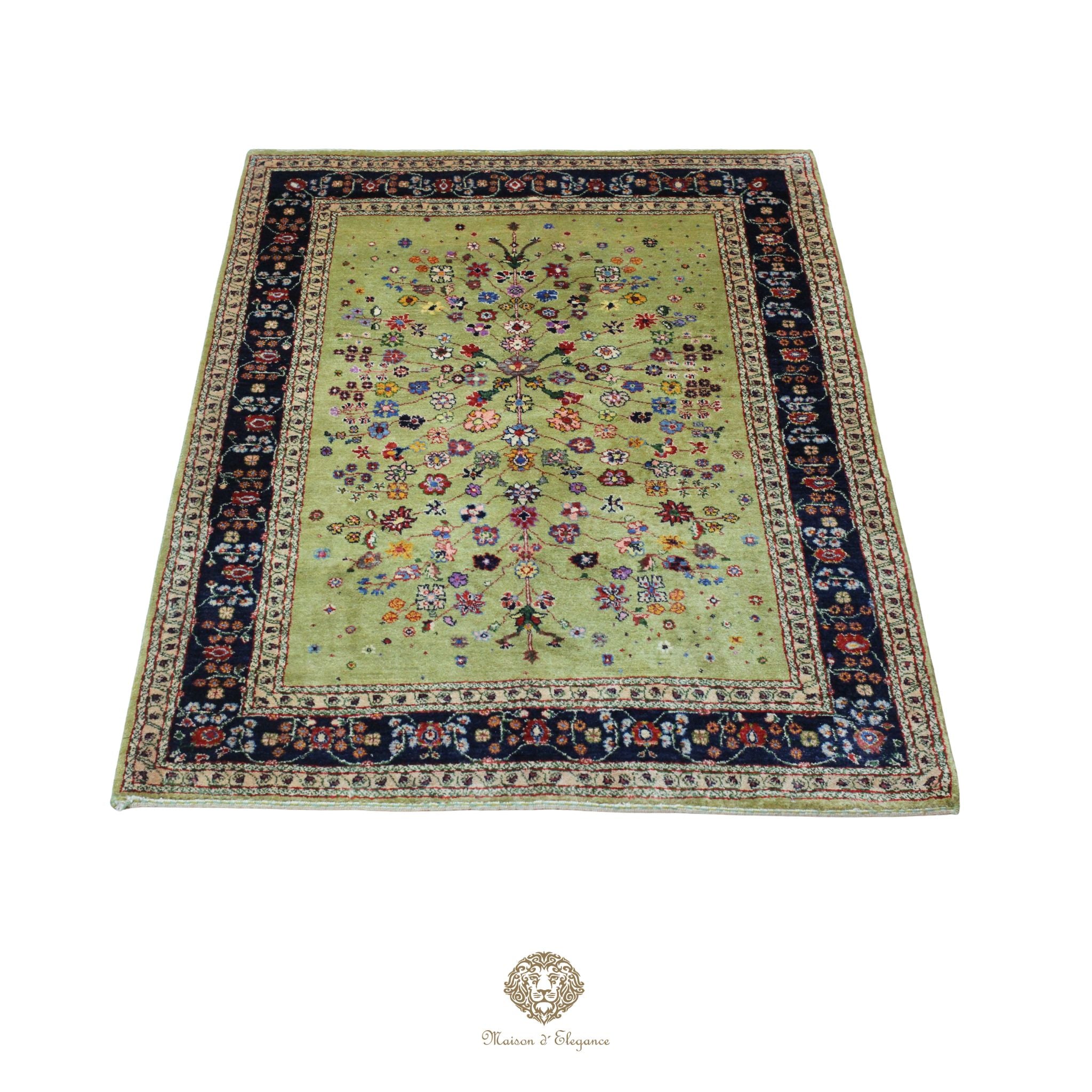 Alfombra persa Trible Fine Kashkuli con tintes naturales | Loribaft de lana hecha a mano 129 x 177 cm