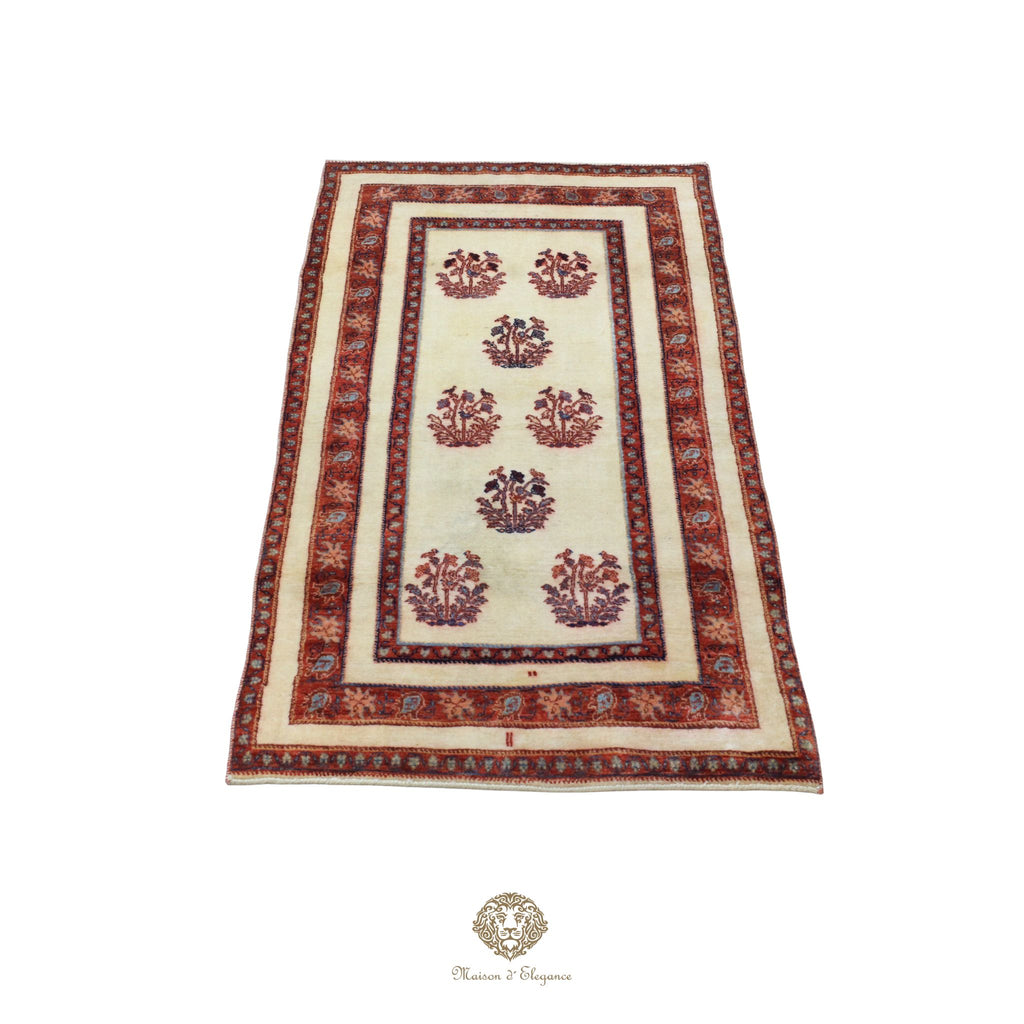 Alfombra persa Trible Fine Kashkuli con tintes naturales | Gabbeh de lana hecha a mano 102 x 195 cm
