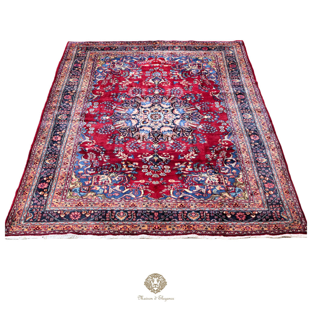 Alfombra Persa Mashhad Lana | Floral Medallón Design  Rojo 244 x 347 cm