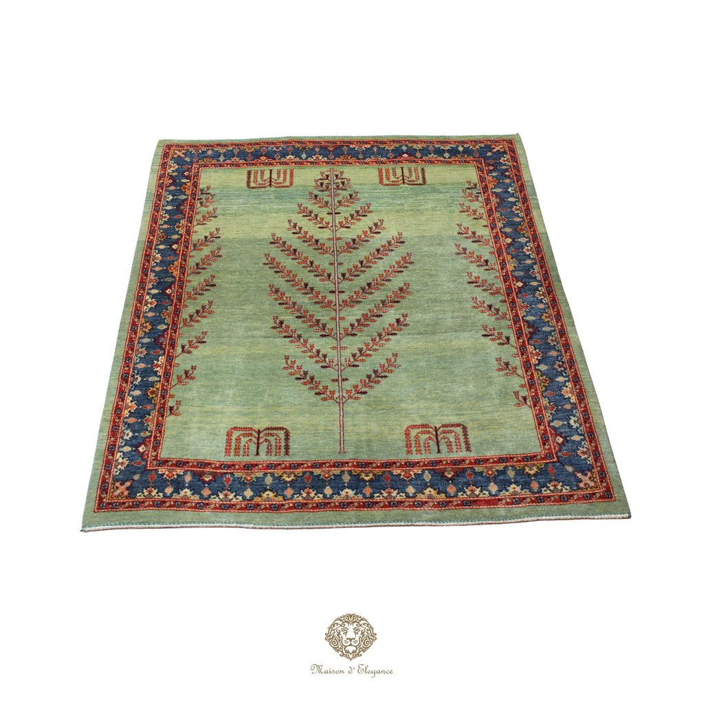 Alfombra persa Trible Fine Kashkuli con tintes naturales | Loribaft de lana hecha a mano 156 x 208 cm