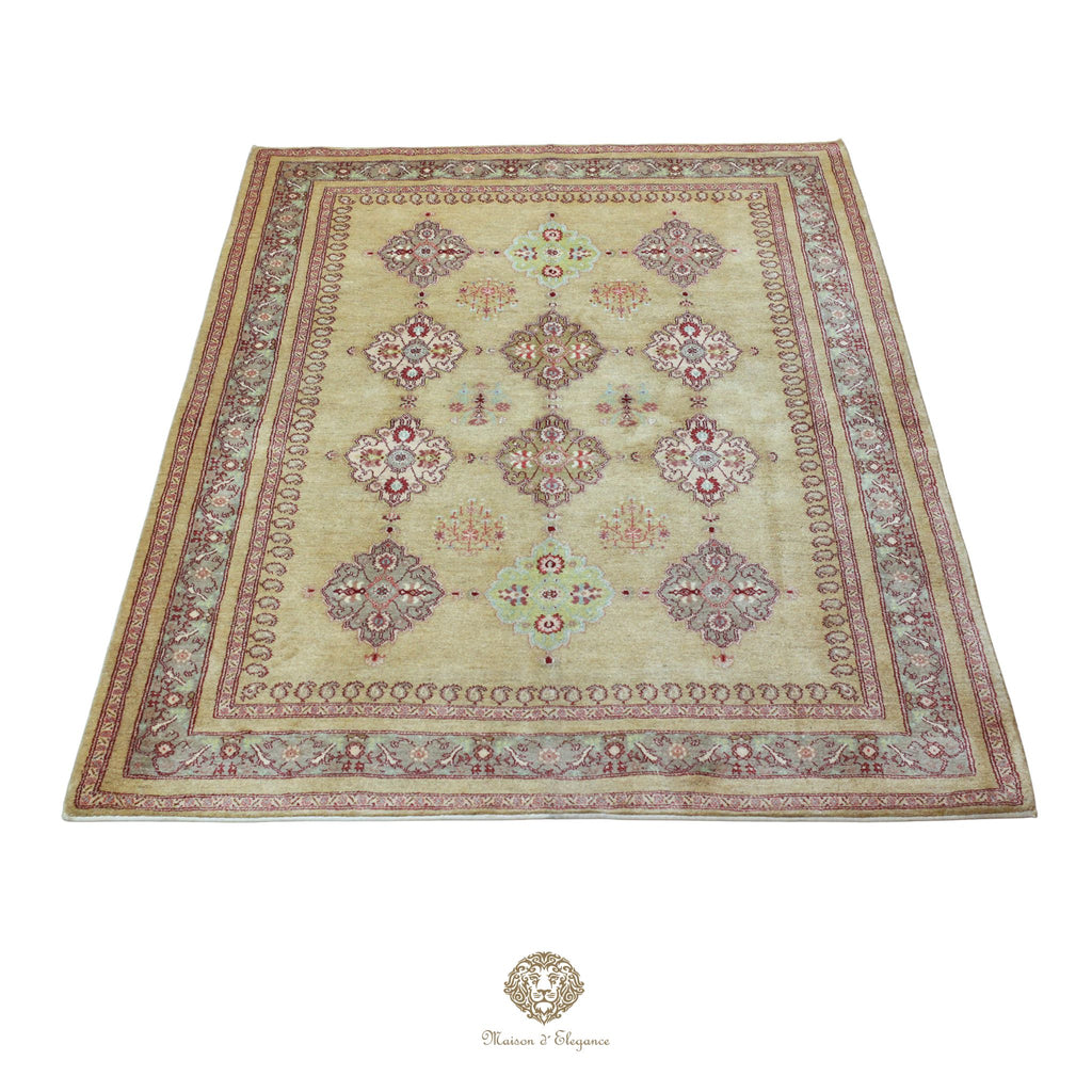 Alfombra persa Trible Fine Kashkuli con tintes naturales | Loribaft de lana hecha a mano 170 x 242 cm