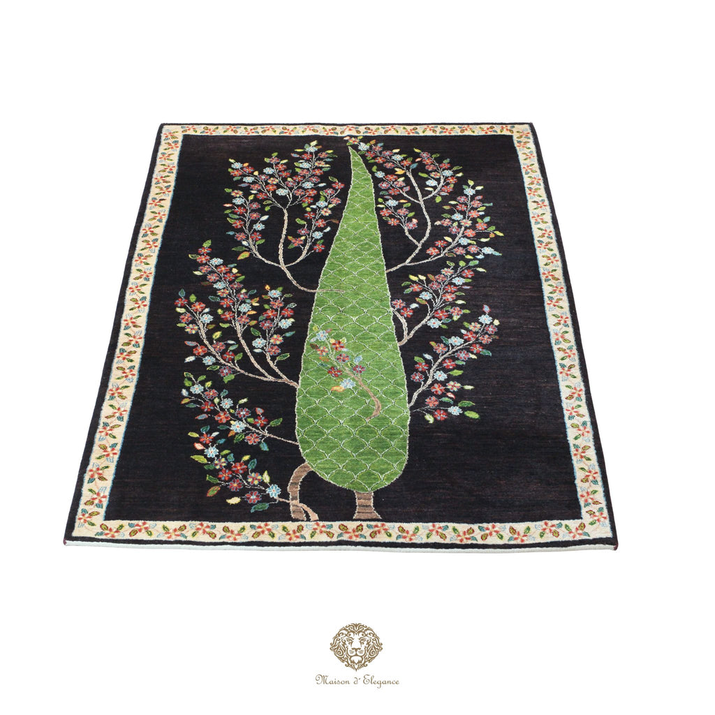 Alfombra persa de lana hecha a mano Kashkuli Nomadic | Diseño Cypress 157 x 206 cm