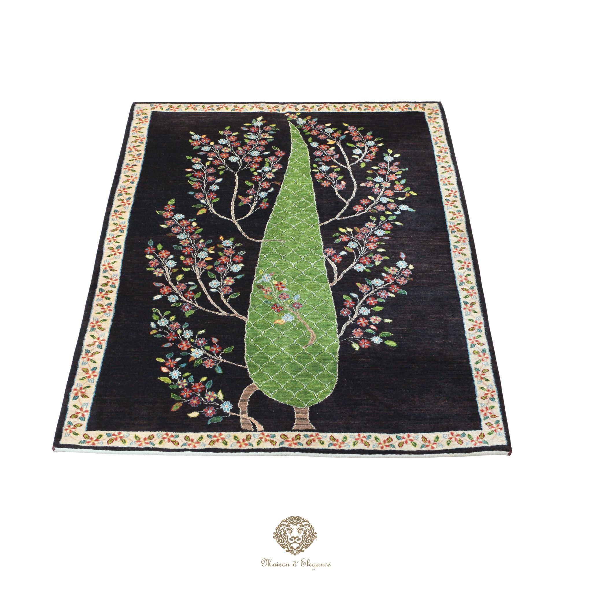 Alfombra persa de lana hecha a mano Kashkuli Nomadic | Diseño Cypress 157 x 206 cm