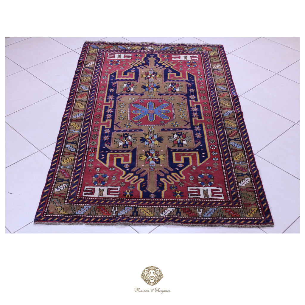 Alfombra Hamedan Lana Centro Geométrico Persa Tradicional 117 x 200 cm