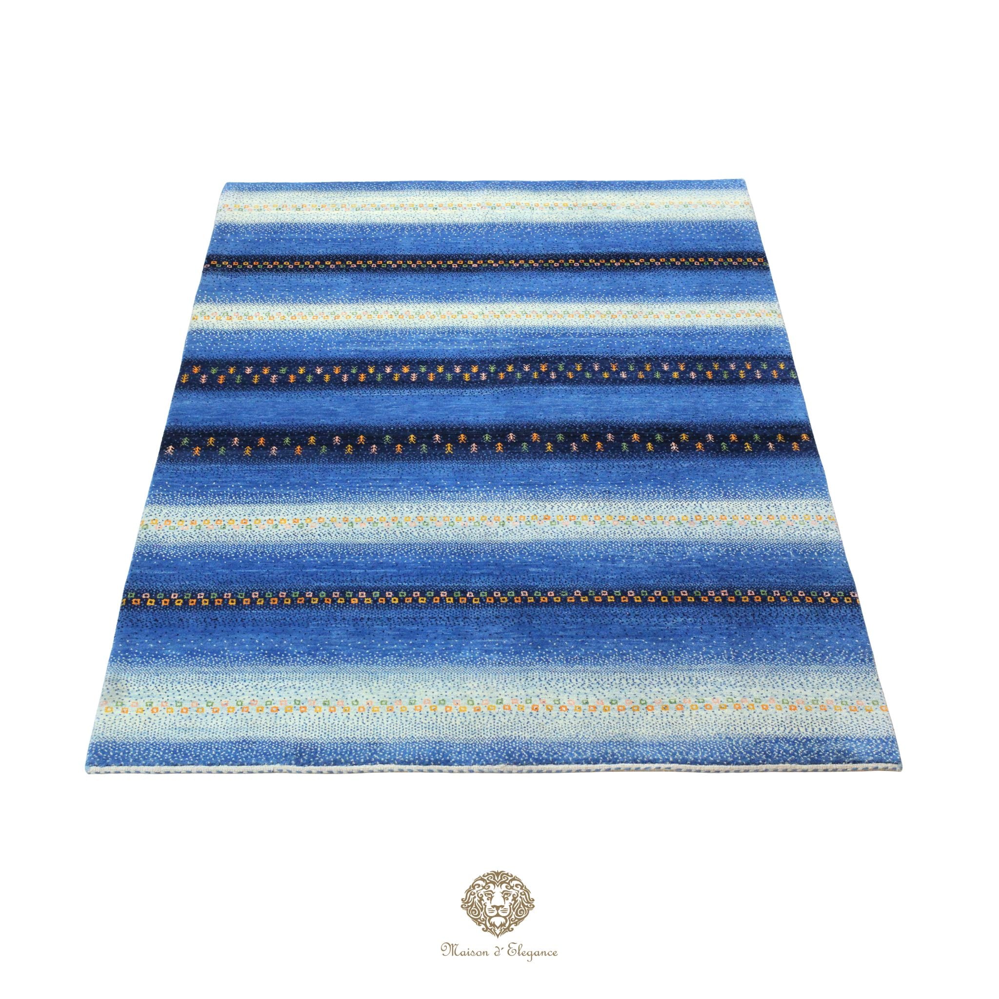 Alfombra persa Kashkuli azul | Gabbeh de lana hecha a mano 170 x 273 cm