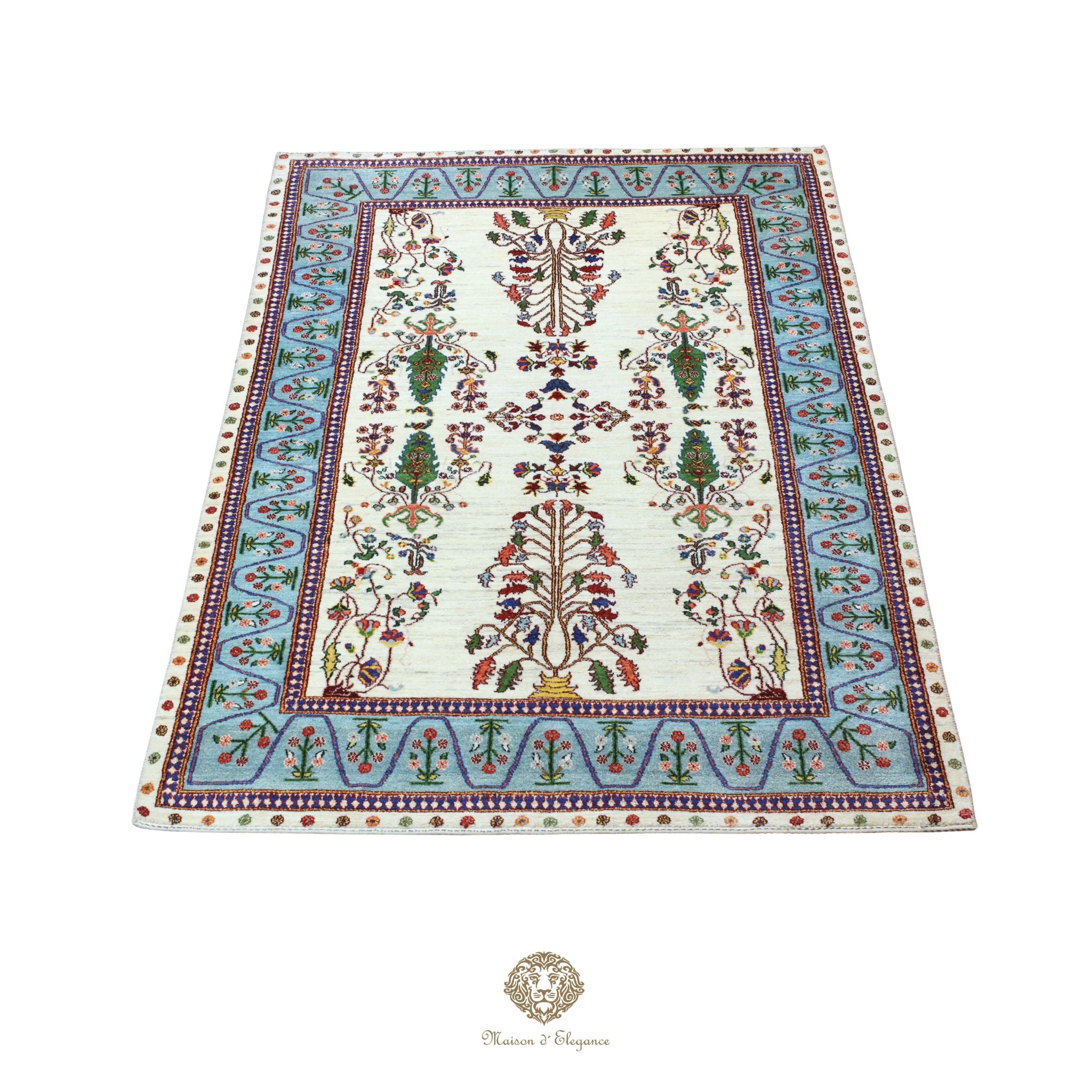 Alfombra persa Trible Fine Kashkuli con tintes naturales | Loribaft de lana hecha a mano 166 x 242 cm