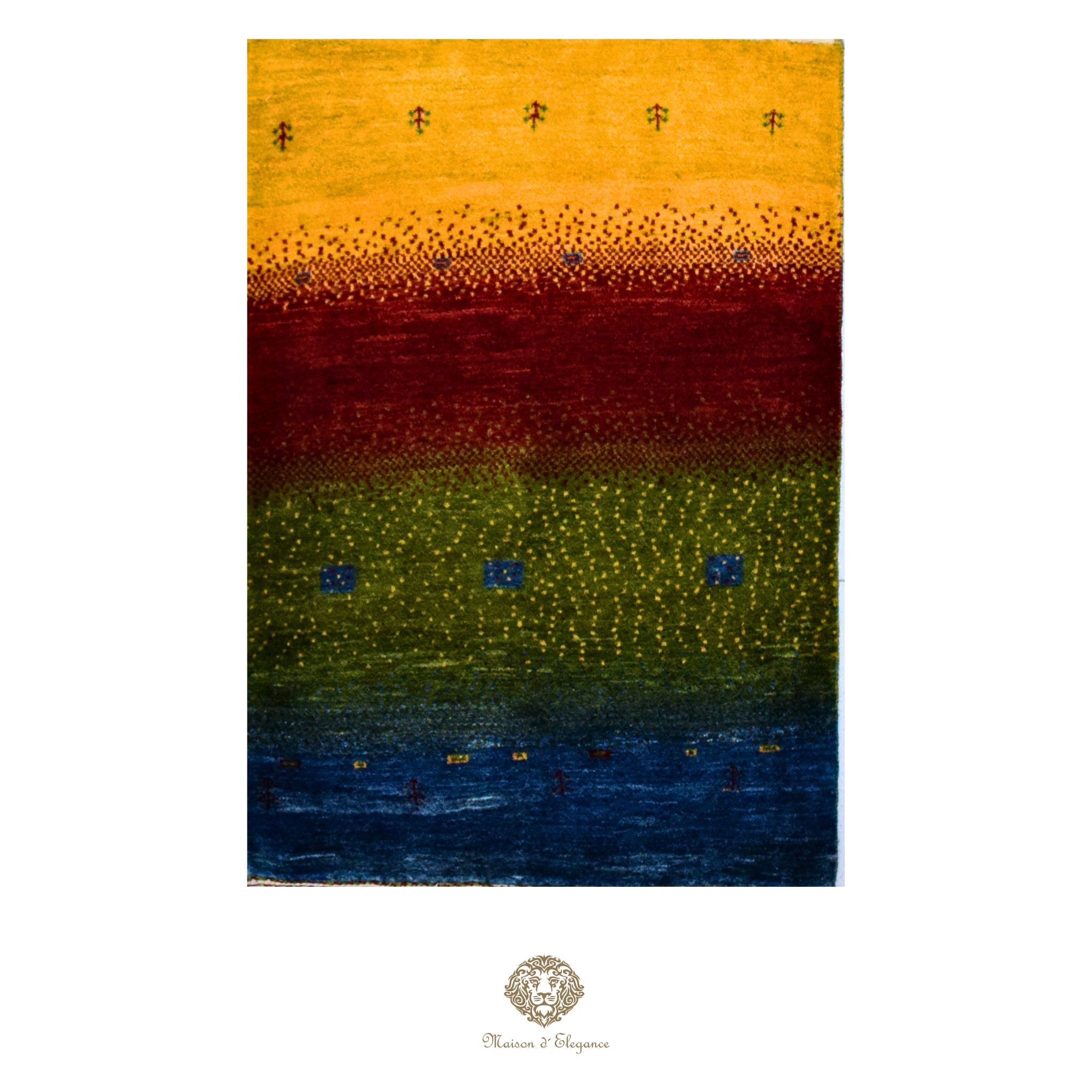 Alfombra persa Kashkuli colorida | Gabbeh de lana hecha a mano 85x121 cm