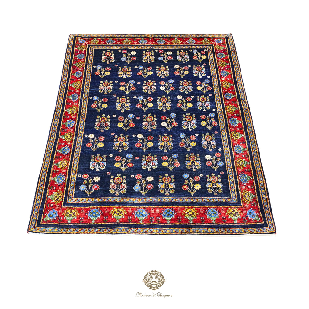 Alfombra persa Trible Fine Kashkuli con tintes naturales | Gabbeh de lana hecha a mano 164 x 238 cm