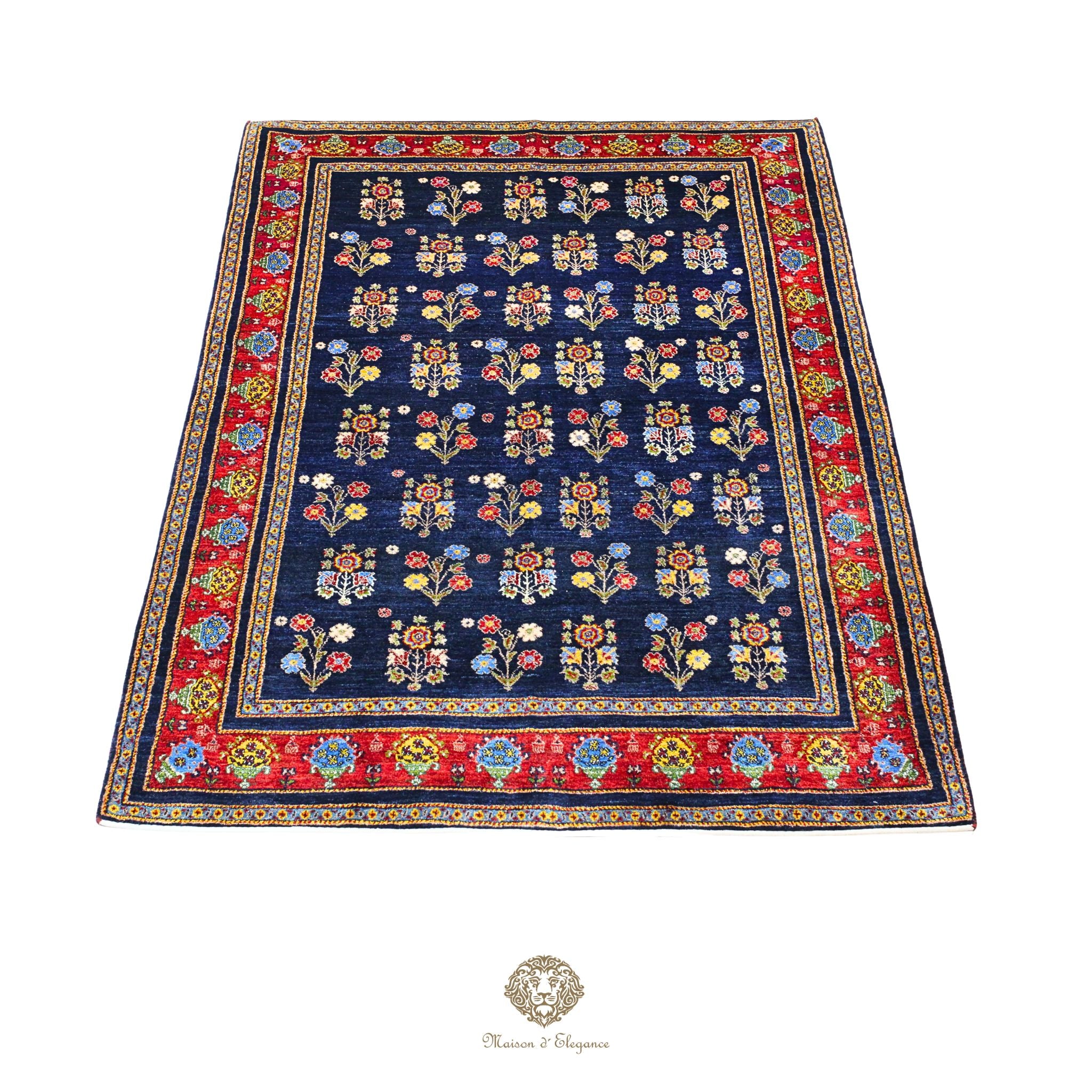 Alfombra persa Trible Fine Kashkuli con tintes naturales | Gabbeh de lana hecha a mano 164 x 238 cm