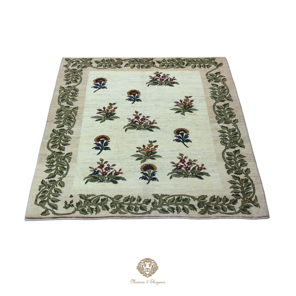Alfombra persa Trible Fine Kashkuli con tintes naturales | Gabbeh de lana hecha a mano 156 x 197 cm