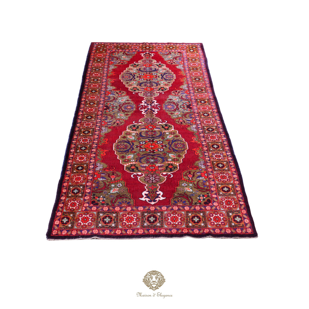 Alfombra persa Hamedan | Diseño tribal de lana teñida natural