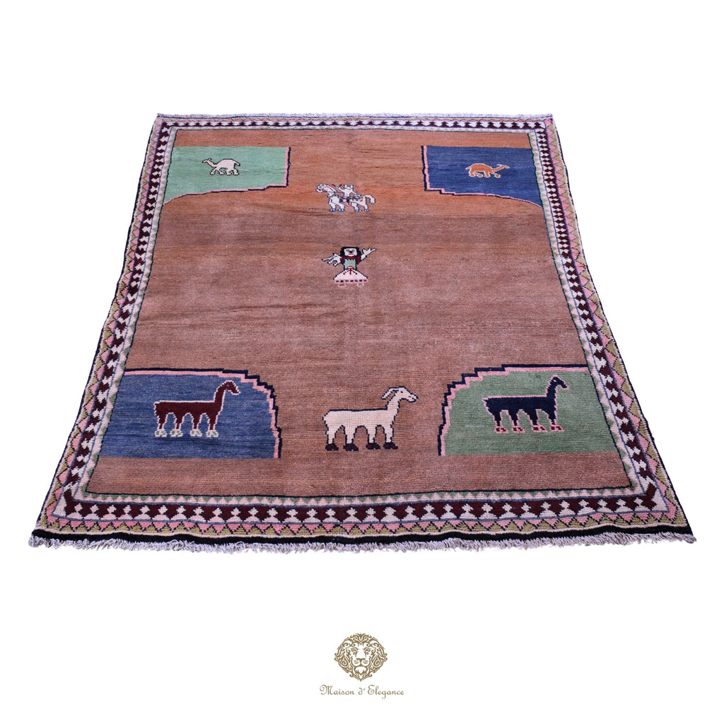 Alfombra persa Trible Gabbeh con tintes naturales | Loribaft de lana hecha a mano 191 x 275 cm