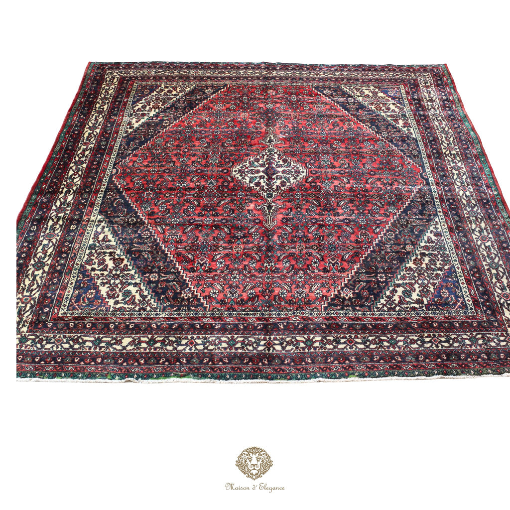 Alfombra Hamedan Lana Centro Geométrico Persa Tradicional | diseño de medallón hecho a mano 322 x 395 cm