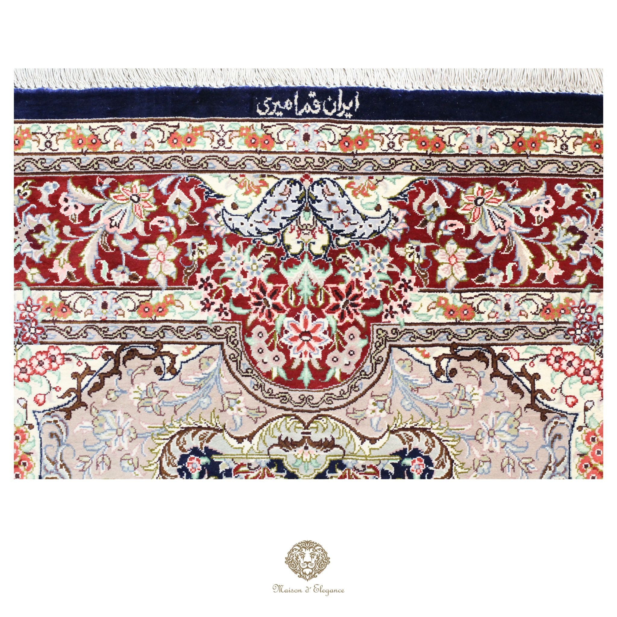 Alfombra persa exclusiva de seda pura, anudada a mano, teñida de forma natural | obra maestra de alta gama, firmada, 100 x 155 cm