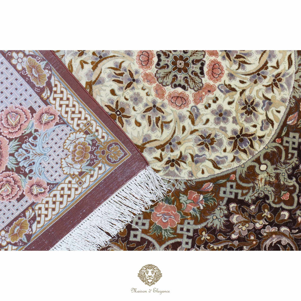 Alfombra persa exclusiva de seda pura, anudada a mano, teñida de forma natural, obra maestra de alta gama, firmada, 101x156 cm