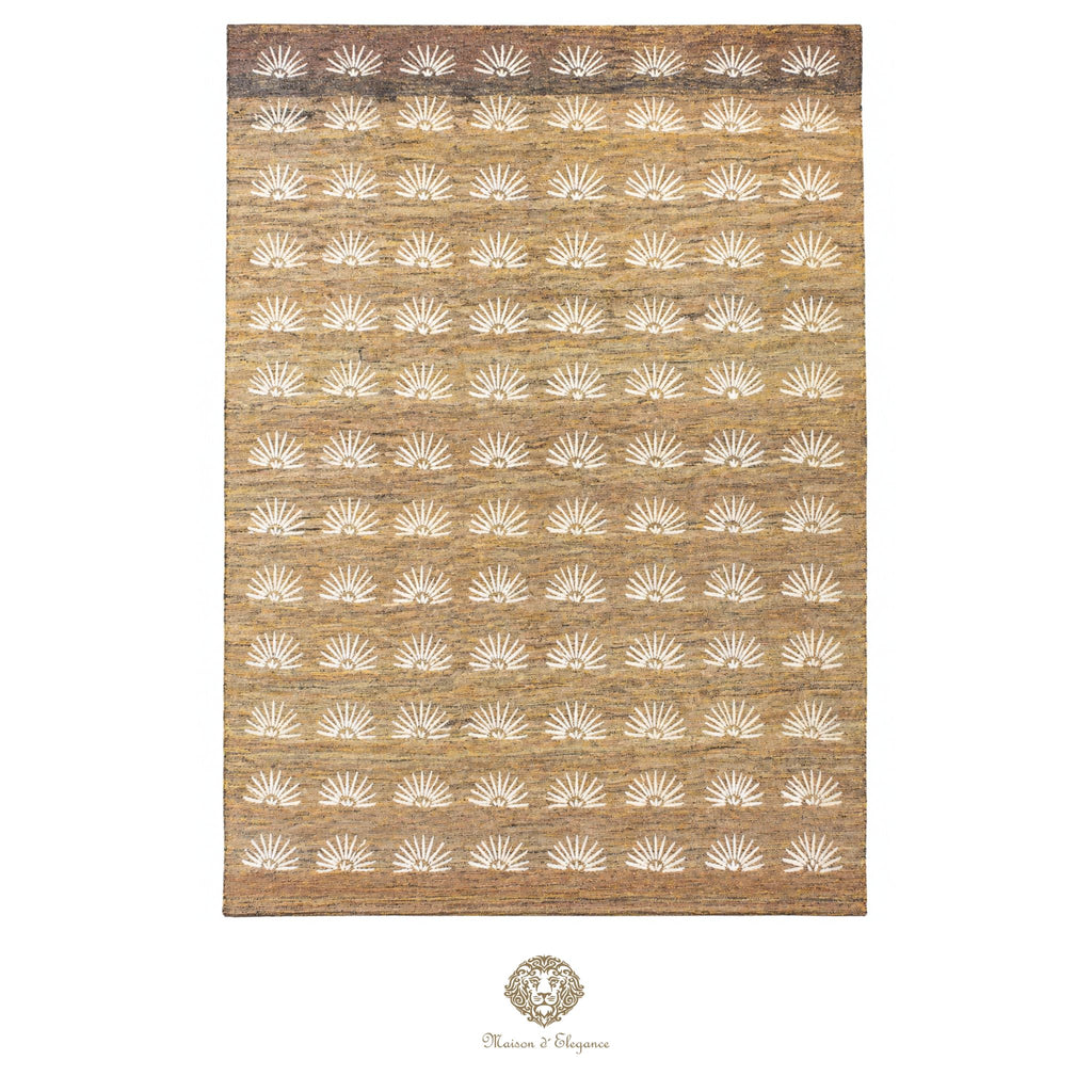 Kilim única moderna Tejido a Mano | Alfombra Plana de Lana y Seda con Tintes Naturales 232x307 cm