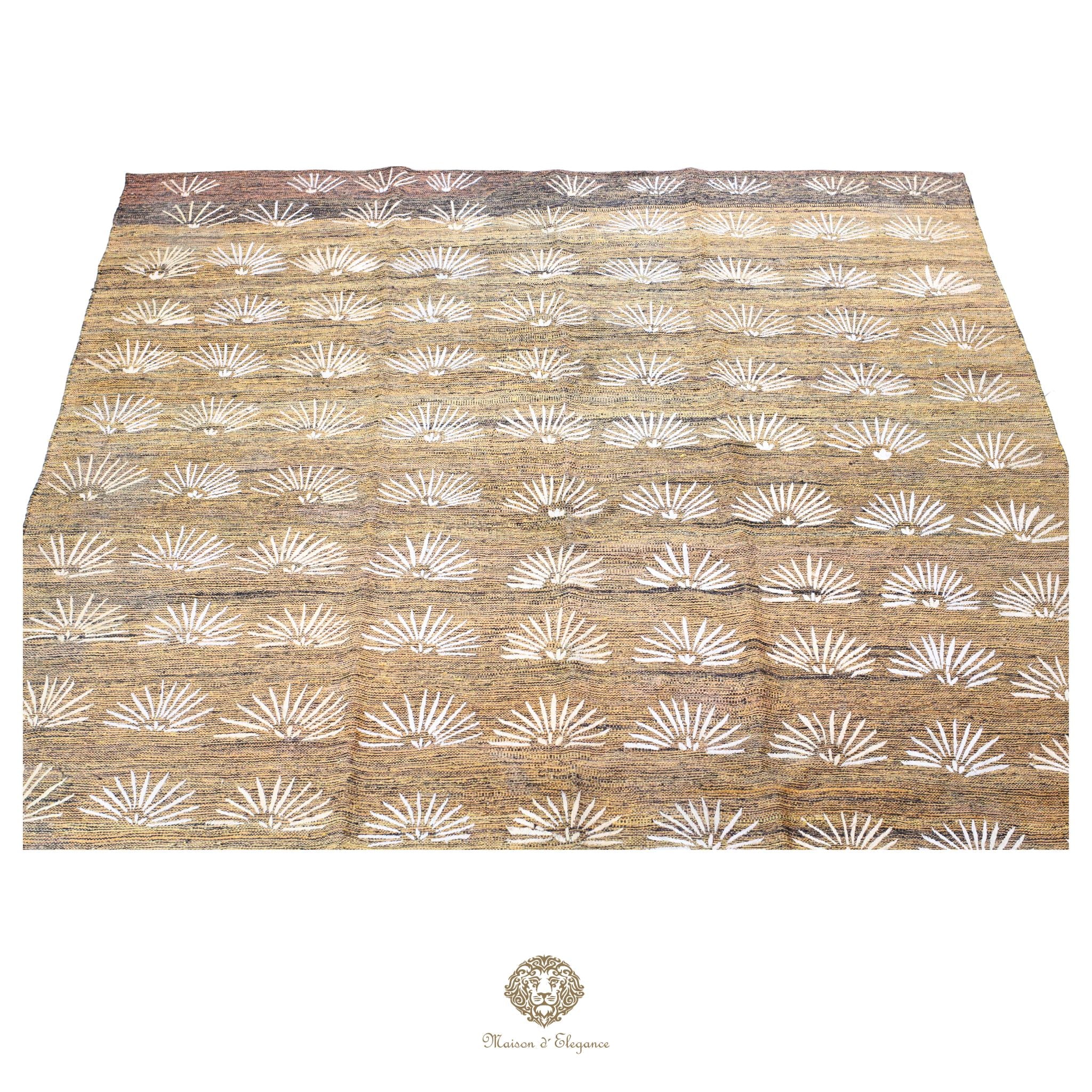 Kilim única moderna Tejido a Mano | Alfombra Plana de Lana y Seda con Tintes Naturales 232x307 cm